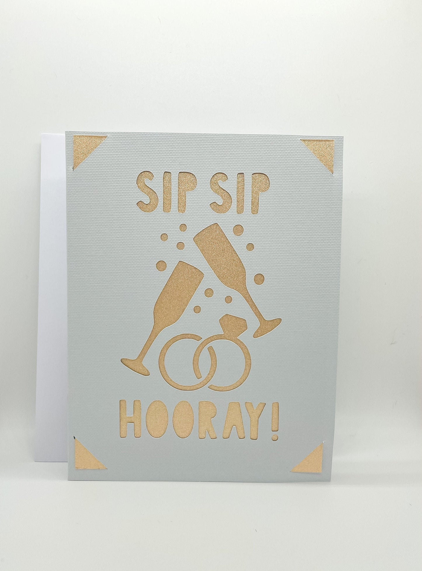 Sip Sip Hooray Champagne Wedding Card