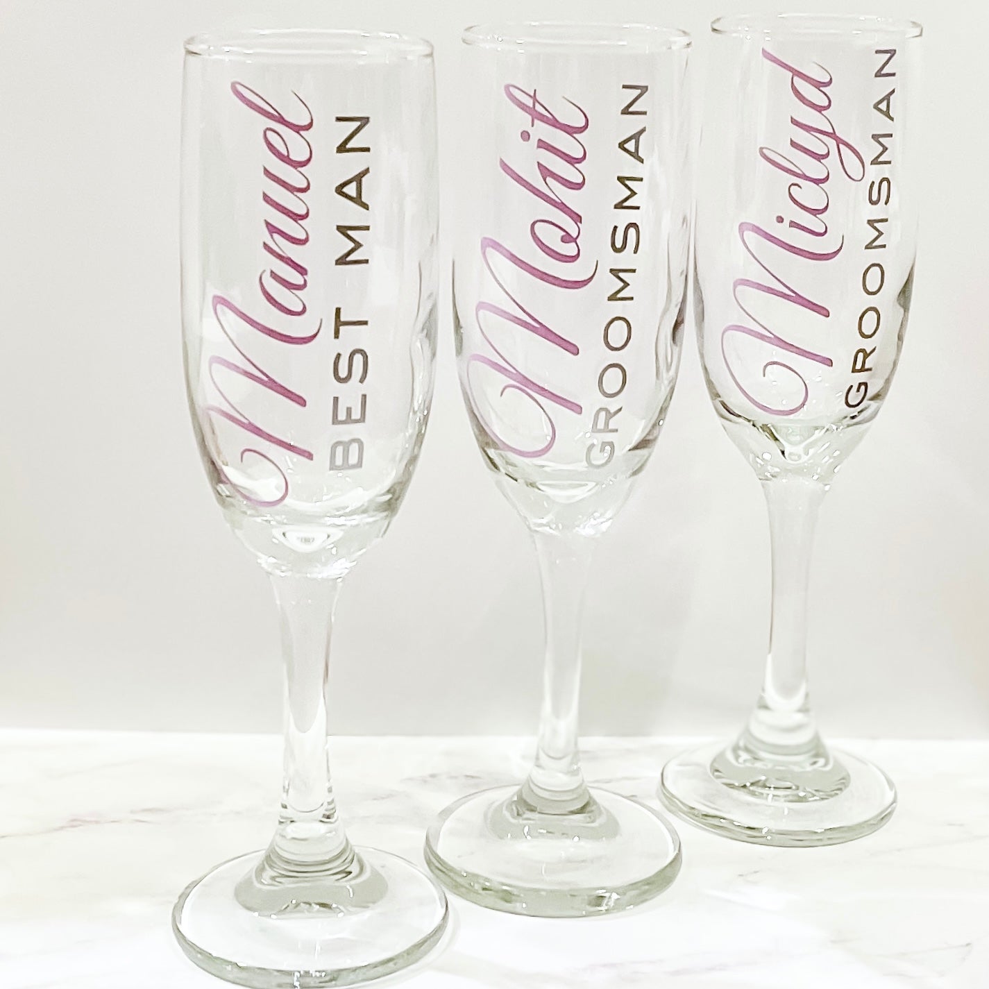Customized Bridal Party Champagne Glass